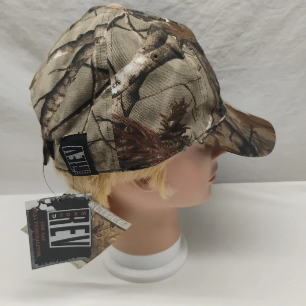 Realtree UForm Reversible Camo Black John Deere NWT Adjustable Baseball Hat Cap